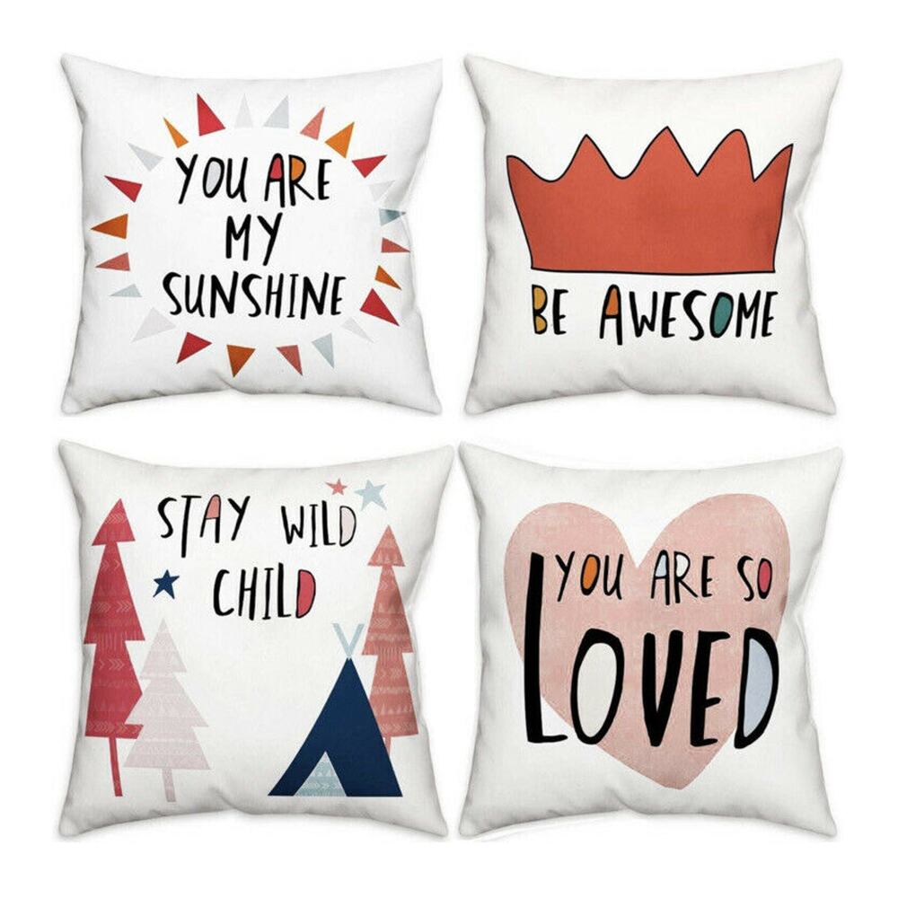You are My Sunshine Kids Inspirational Throw Pillow Covers 18x18 Set Of 4